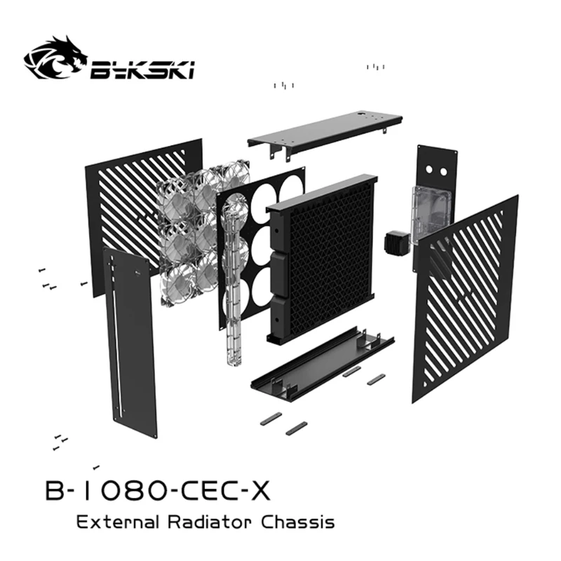 

Bykski External Water-cooled All-aluminum Case 1080 Copper Radiator 46mm thicknessOne-piece installation, B-1080-CEC-X