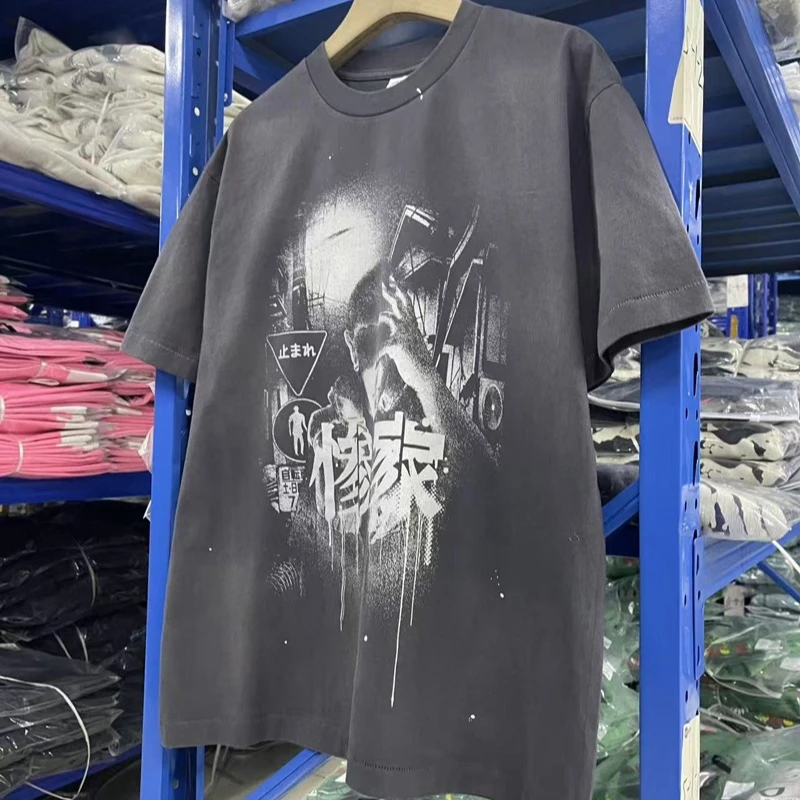 

Saint Horror Print Pattern Short-sleeved T-shirt High Street Hip Hop Men Women Tshirts