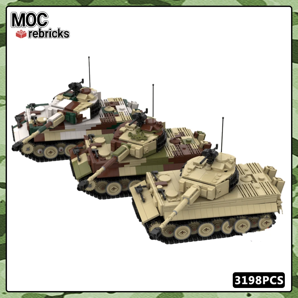 Military Vehicles Series Tiger Tank MOC Building Block Collection Experts DIY Model Technology High Difficulty  Brick Toys Gifts