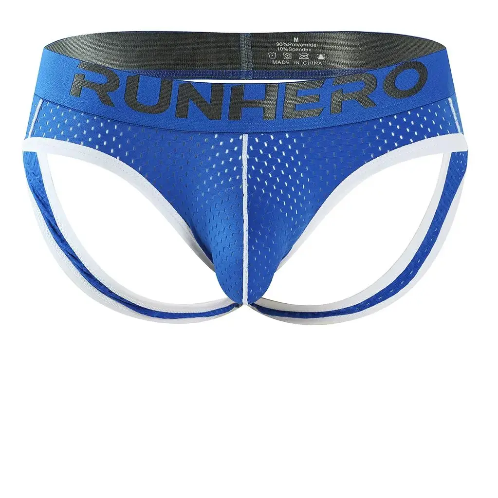 Men's Jockstrap Athletic Supporters Underwear, Sexy Mesh Low Rise Breathable Performance Jock Strap