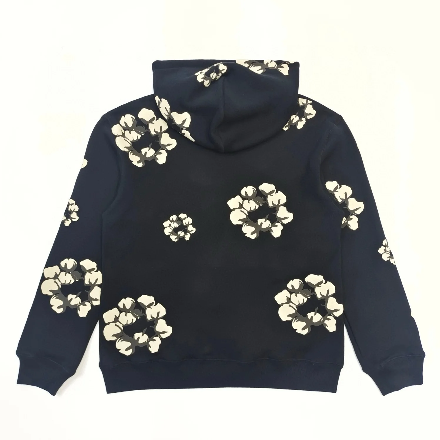 falection  24fw tears Cactus Tears Wreath Cotton Hoodie Black heavy fleece