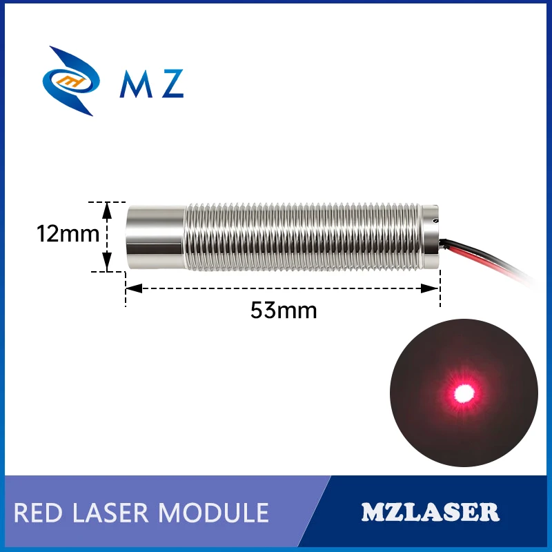 Compact Red Dot Laser Diode Module 650nm M12mm 50mW 100mW 3V 5V 12V 24V High-Accuracy Industrial Grade Dot Laser for Indication