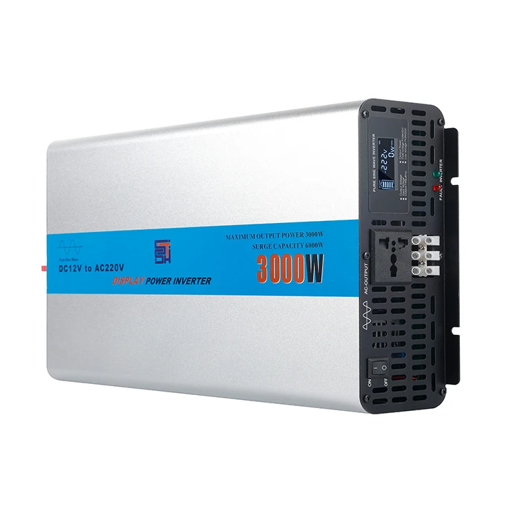 Good design LCD display digital 3000 watt power 12V 220V 3000W pure sine wave inverter