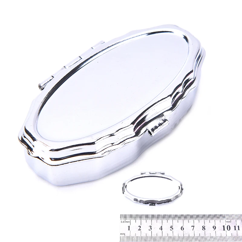 Mini Portable Pill Box Medicine Organizer Container Medicine Metal Case Storage Box With Mirror Pill Organizer