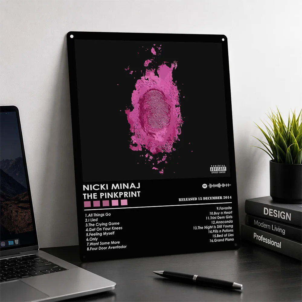 Nicki Minaj The Pinkprint Metal Poster Perfect Gift for Fans Lovers Personalized Wall Art Metal Sign for Gaming Room Decoration