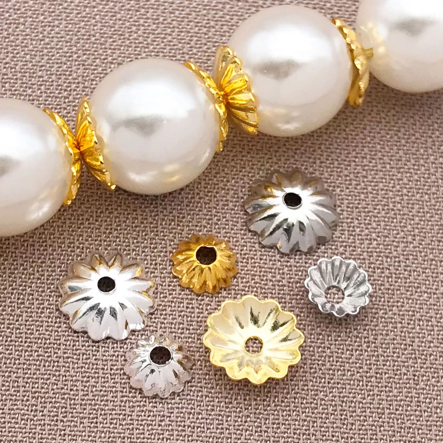 Bead Cap Flower - 50 piezas de cuentas espaciadoras de
