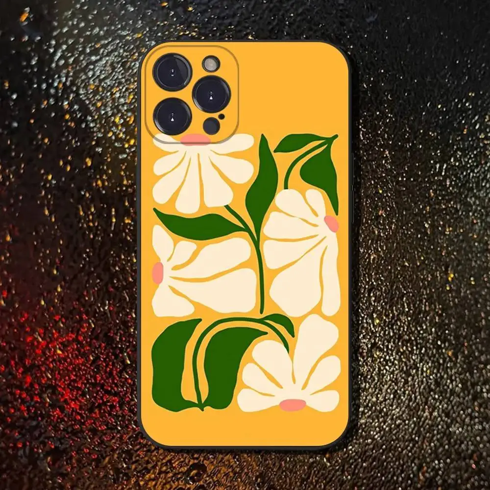 حافظة هاتف هنري ماتيس كات آرت لهاتف آيفون 6,17,16,15,14,13,12,11 Plus,Pro Max,XS,X,XR,SE,Mini,8,7,غطاء أسود من السيليكون الناعم #5