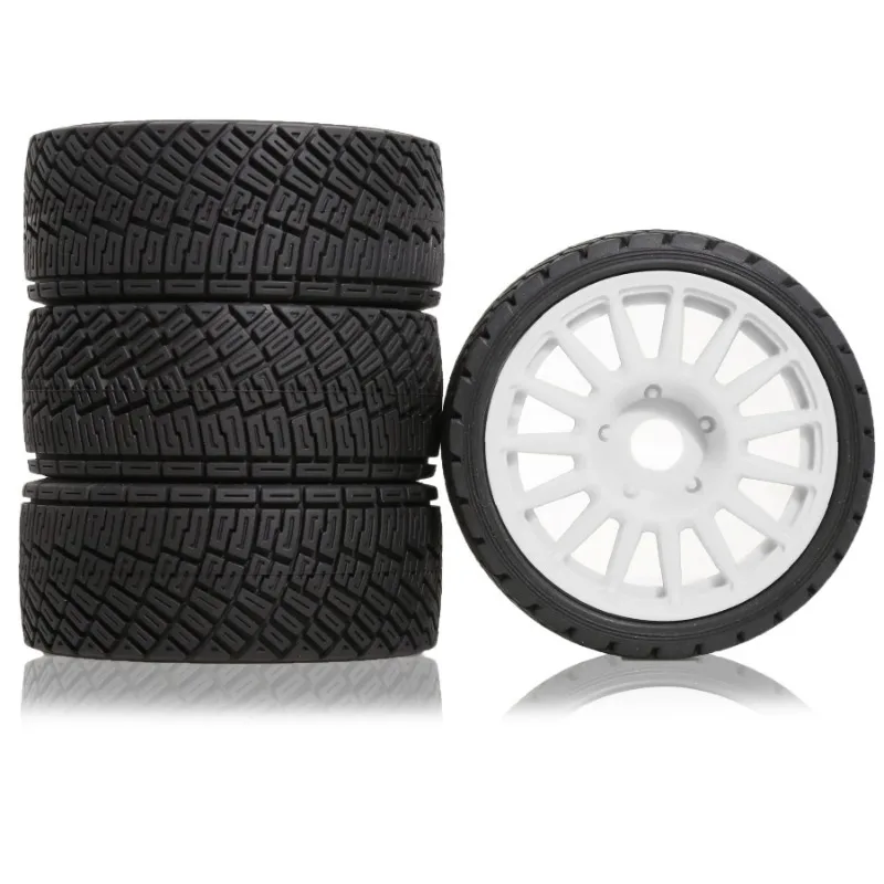 

For 1/8 RC Rally Car Tires On Road Tyres 17mm Hex Plastic Wheels for 1/7 1/8 Racing Car KM WRC C3 ARRMA