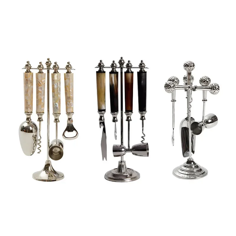 Indian beef bone wine set, bottle opener, color shell craft bottle starter, model room, restaurant wine cabinet, bar decoration