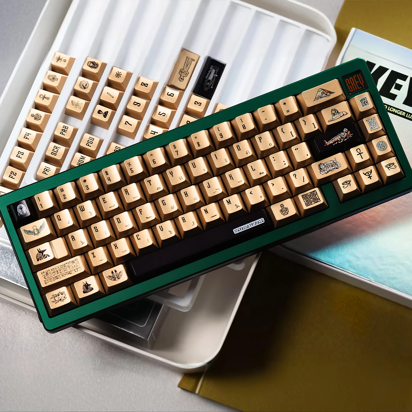 Egypt Keycaps Cherry Profile Metal Paint PBT Keycaps Mental Feel Cool Gold Custom Keycap Retro Keycap For MX Mechanical Keyboard - view 2