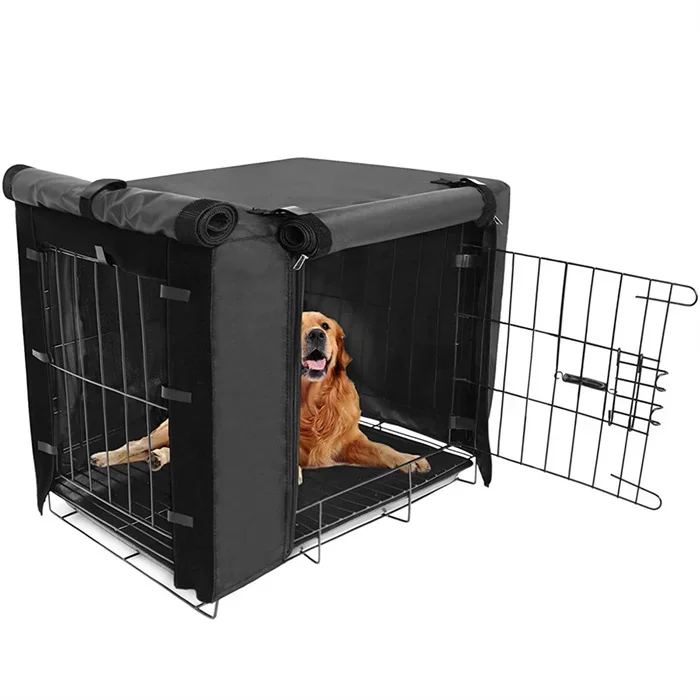 

Factory Direct Sales Black Rectangle Oxford Kennel Cover with Waterproof