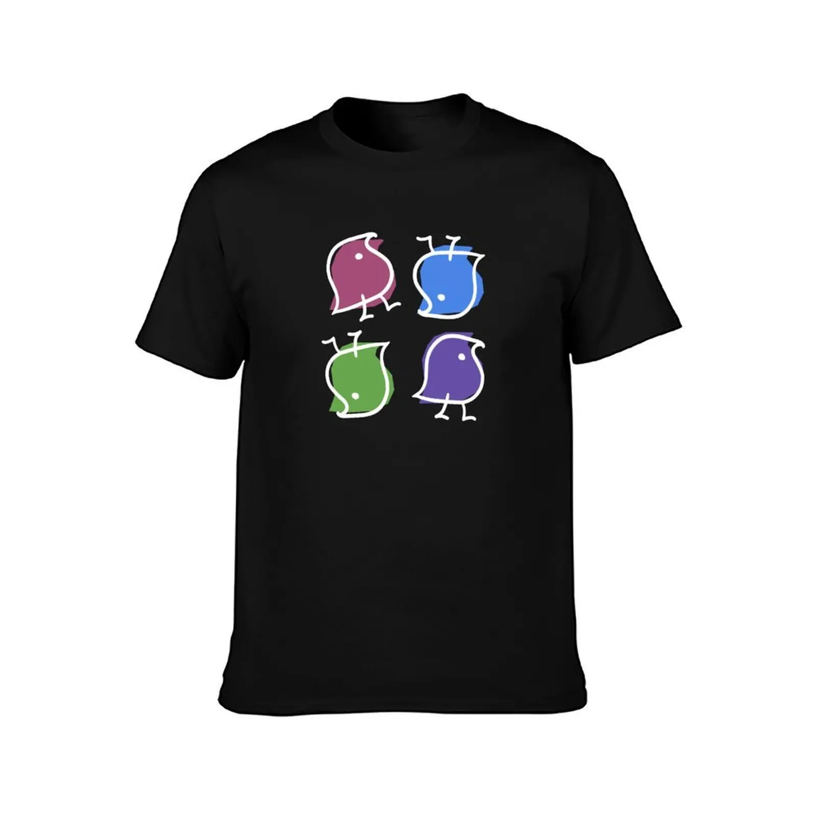 Wug print (multicolour on black) T-Shirt Soft Lightweight Cotton T-Shirt