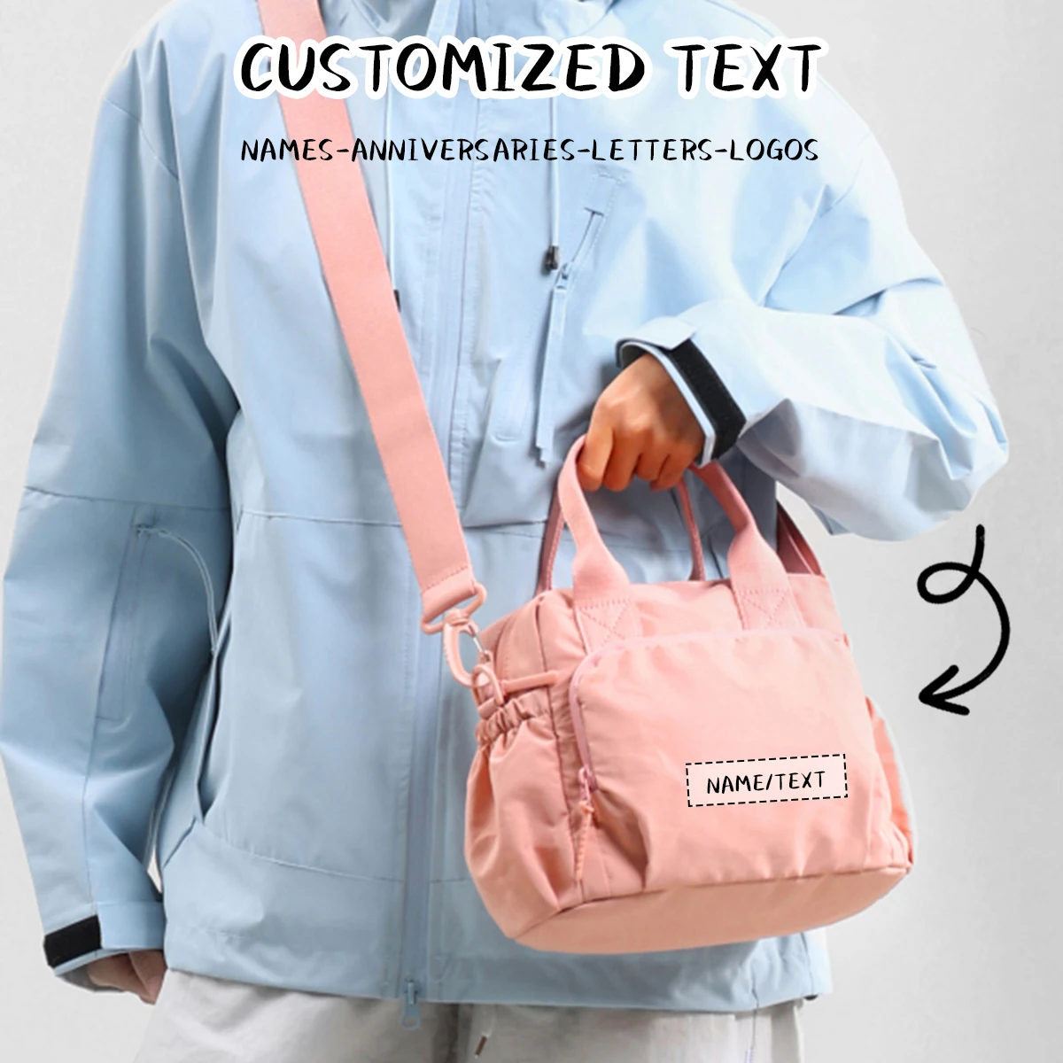 

Custom Logo Japanese Multi-Layer Crossbody Bag Versatile Multi-Pocket Fabric Bag Can Be Used as Handbag or Shoulder Bag for Women Lightweight Small Bag Personalized DIY