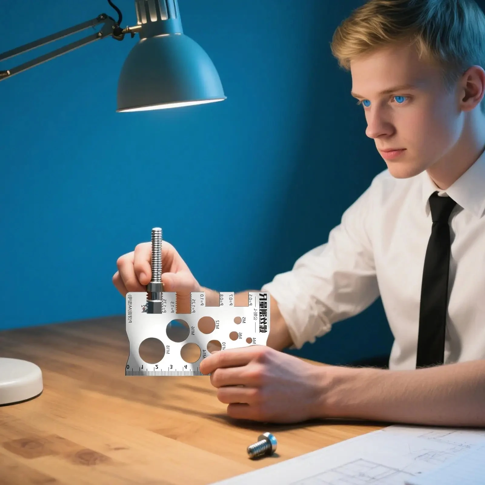 موضوع مدقق المسمار قياس حاكم الفولاذ المقاوم للصدأ الفرجار متري أداة قياس لقياس المسمار الملعب بت الترباس الجوز المسمار