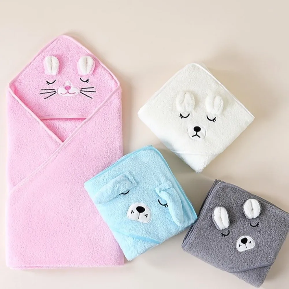Super Absorbent Baby Bath Towel Quick-Drying Soft Fabric Animal Design Towel Microfiber Skin-Friendly Multifunctional Towel