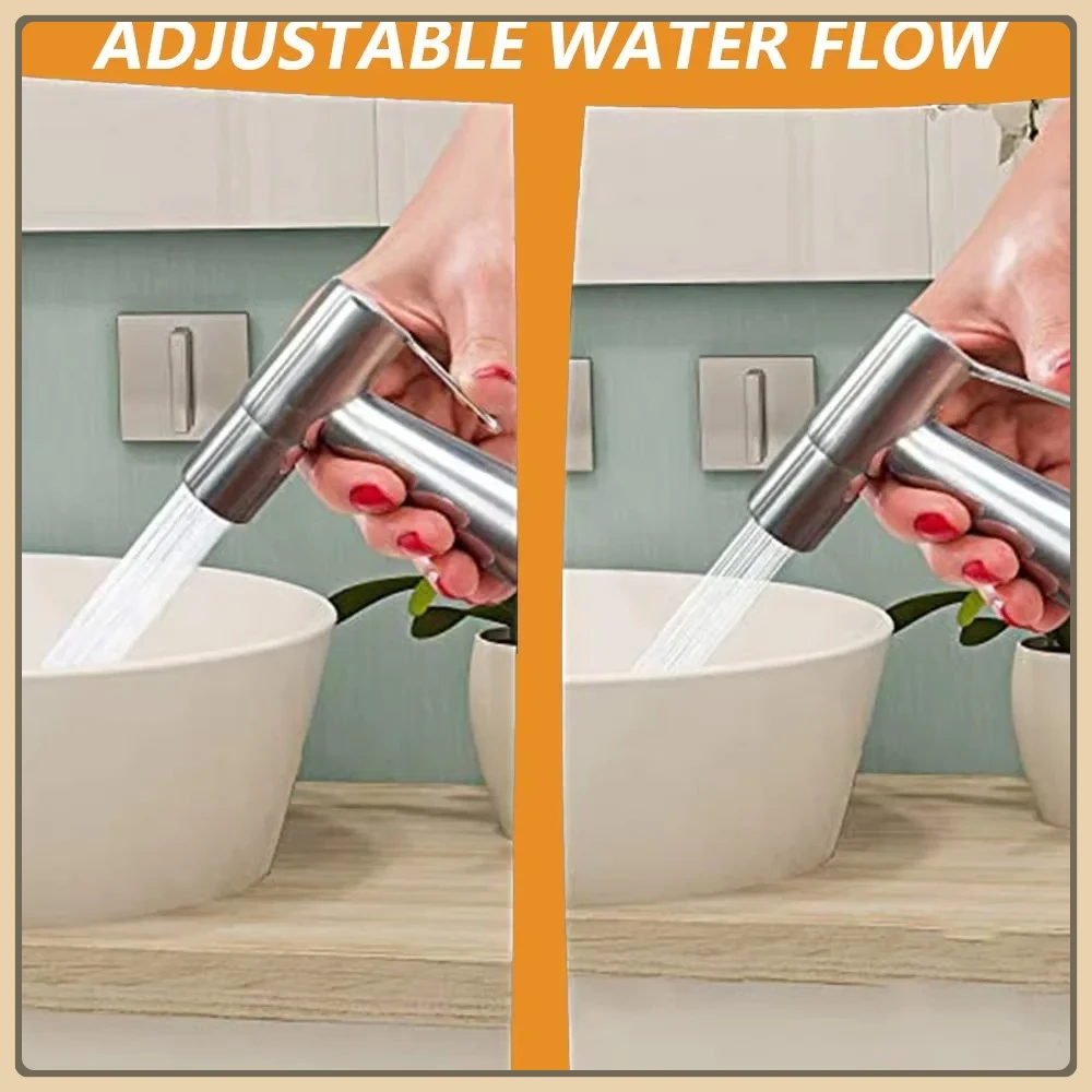 

Bathroom Stainless Steel Faucet Spray Handheld Toilet Bidet Faucet Stainless Steel Hand Bidet Sprayers Brushed Water Sprayer