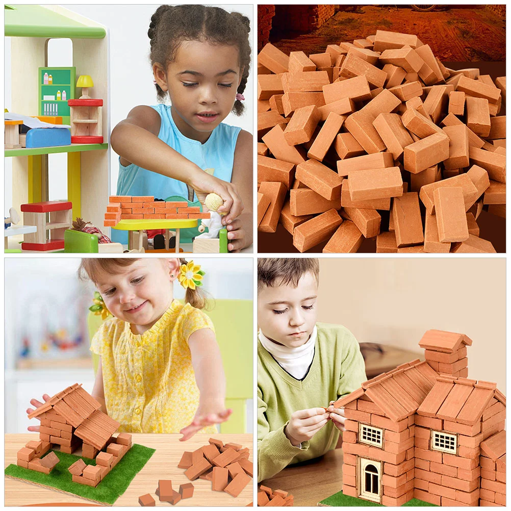 DIY Sand Table Brick Models Mini Small Red Building Blocks Set Miniature Wall Bricks