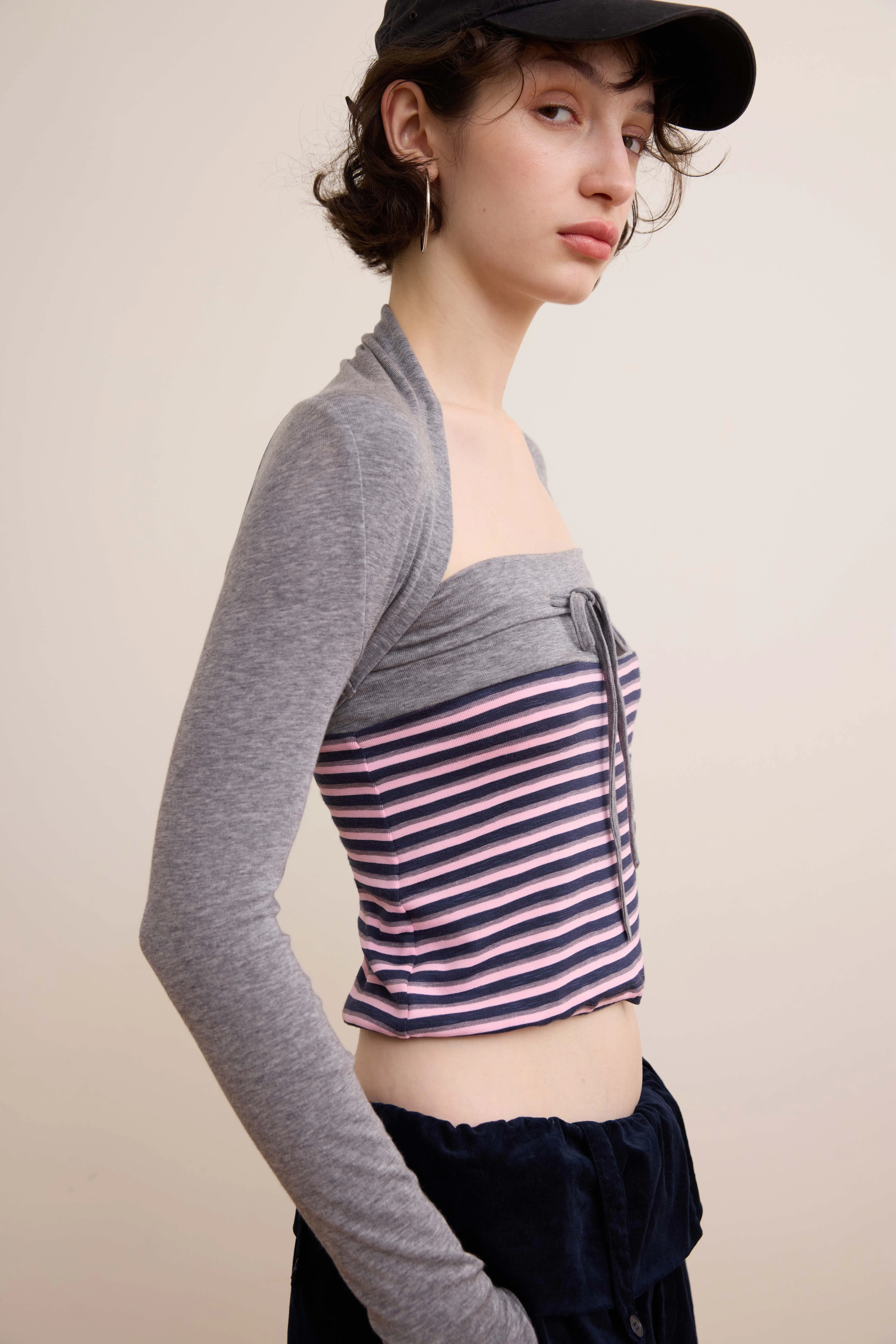 長袖 T シャツ ソフトコットン レディース 秋 クルーネック ユニーク デイリー カジュアル 若い女性 オールマッチ リラックス レギュラー パッチワーク