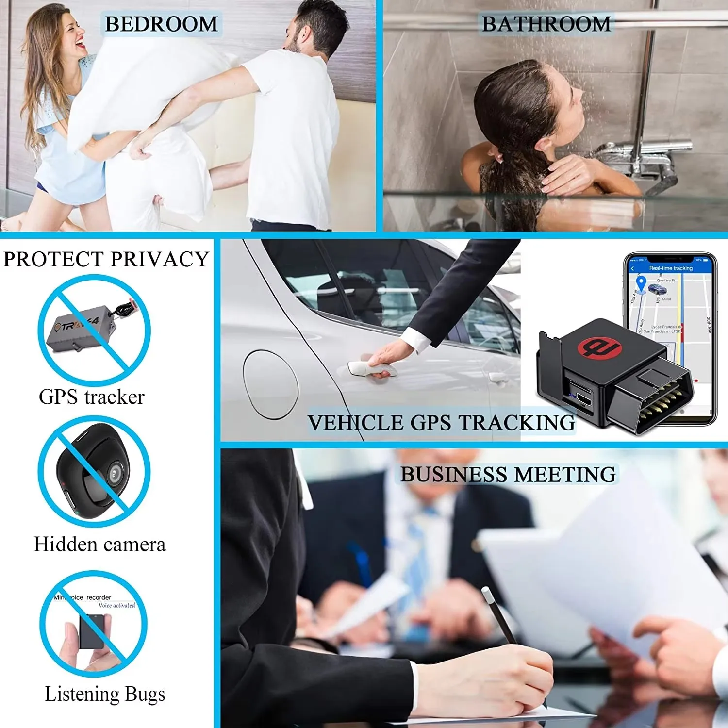 anti spy gadgets DetectorHidden Device Detector, Dual - Function Spy Camera/GPS Tracker Finder, for Privacy Protection