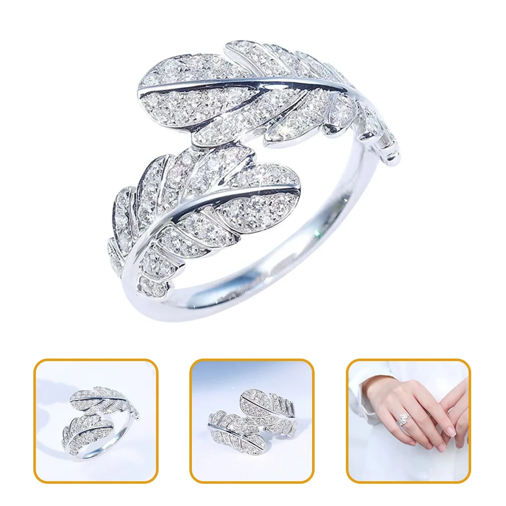

Open Adjustable Ring for Women Elegant Rhinestone Design Skin Friendly Comfortable Wear Party Accessory Rings Aesthetic