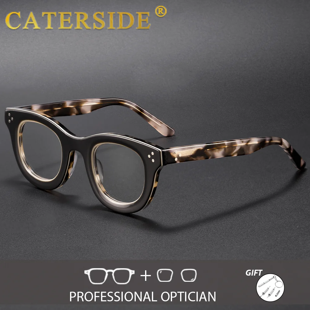

CATERSIDE Women Acetate Optical Glasses High Quality Prescription Eyeglass Men Private Customized Fashion Simple Eyeglass