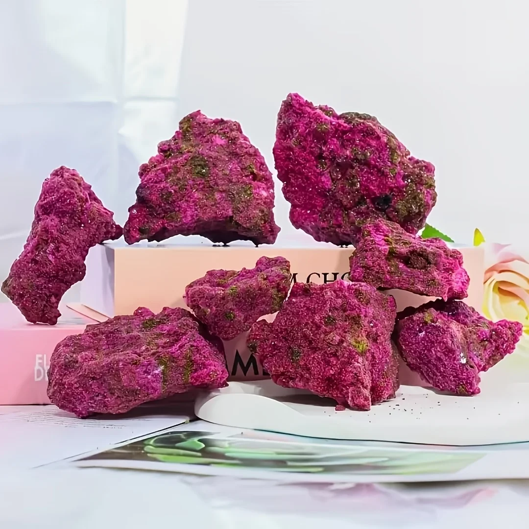 Natural Red Corundum Mineral Specimen Raw Ruby Crystal Rough Stone Healing Reiki Gem Collection Home Decor