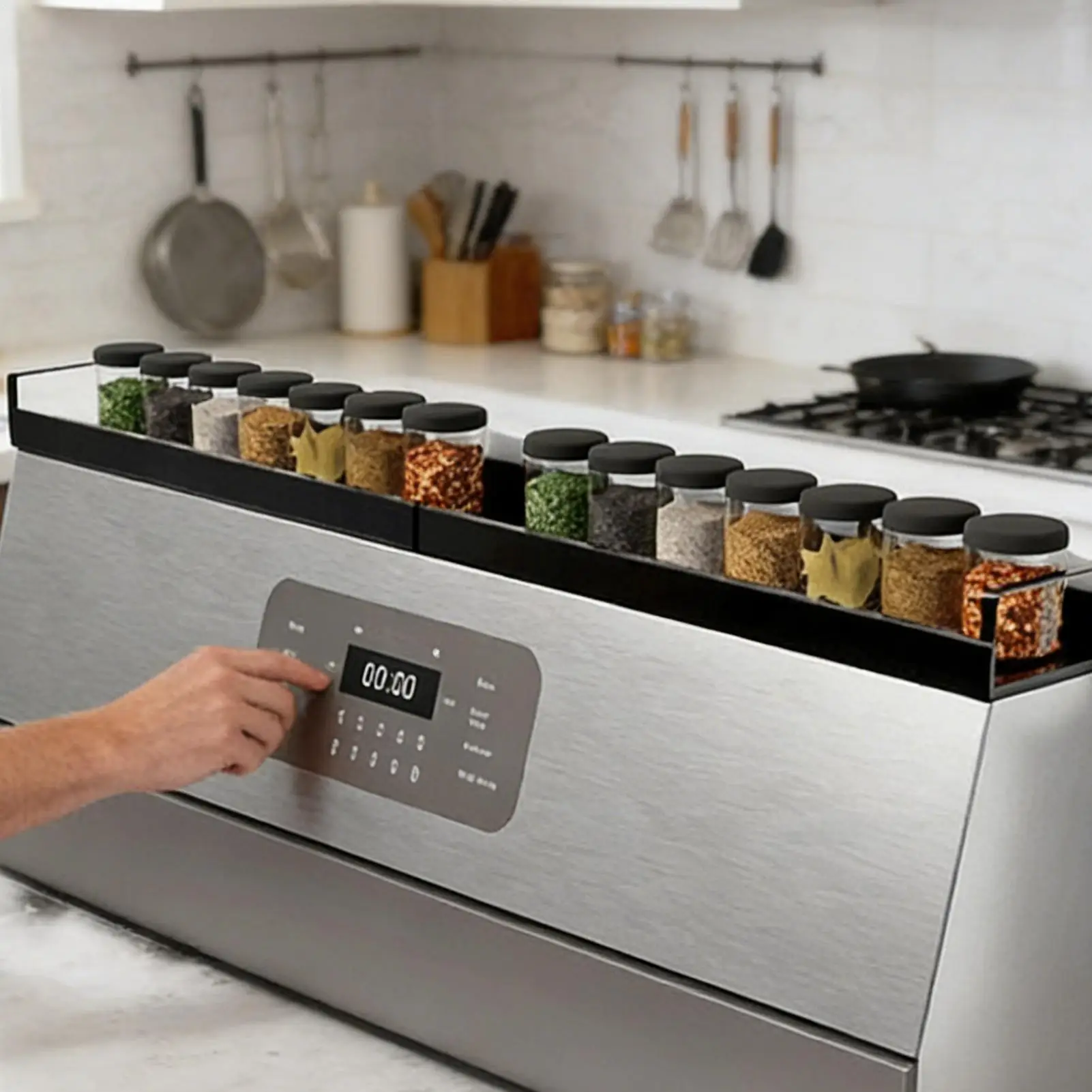 Over The Stove Rack Metal Extendable Kitchen Organizer Condiment Shelf Over Oven Seasoning Rack For Seasoning Oil Bottles
