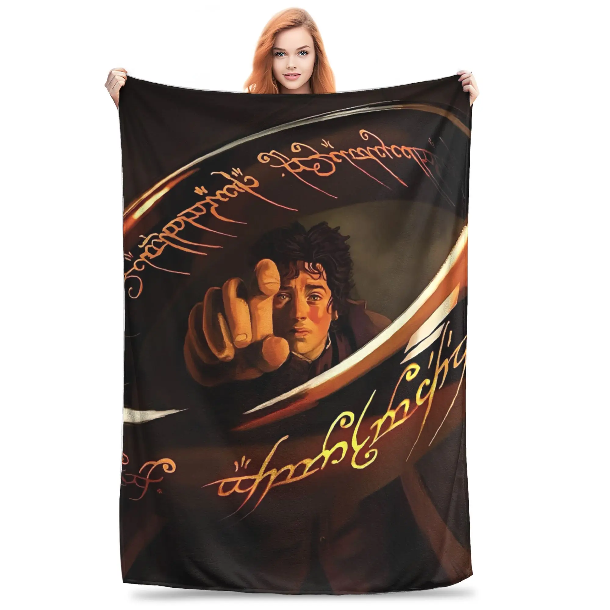 L-Lords Of The R-Rings  Plush Blankets Children  Flannel Bedding Throws For Couch Chai Bed Soft Custom DIY Quality Bedspread