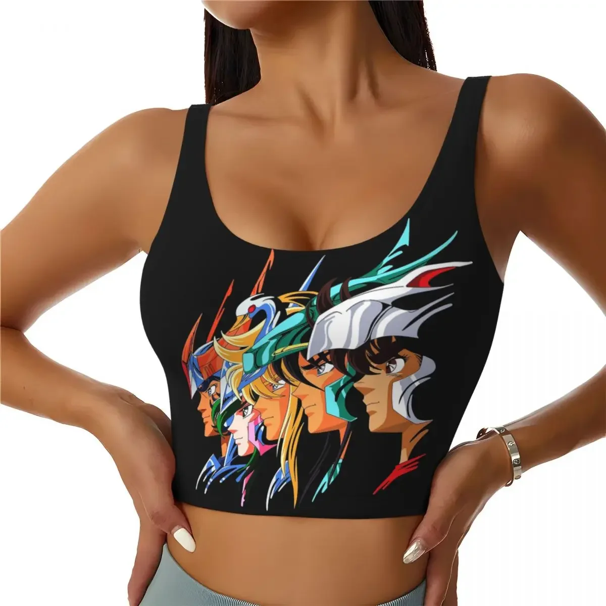 Custom Knights Of The Zodiac Caballeros Del Zodiaco Bronze Saints Women Sports Bras High Impact Vest Gym Workout Crop Tank Tops