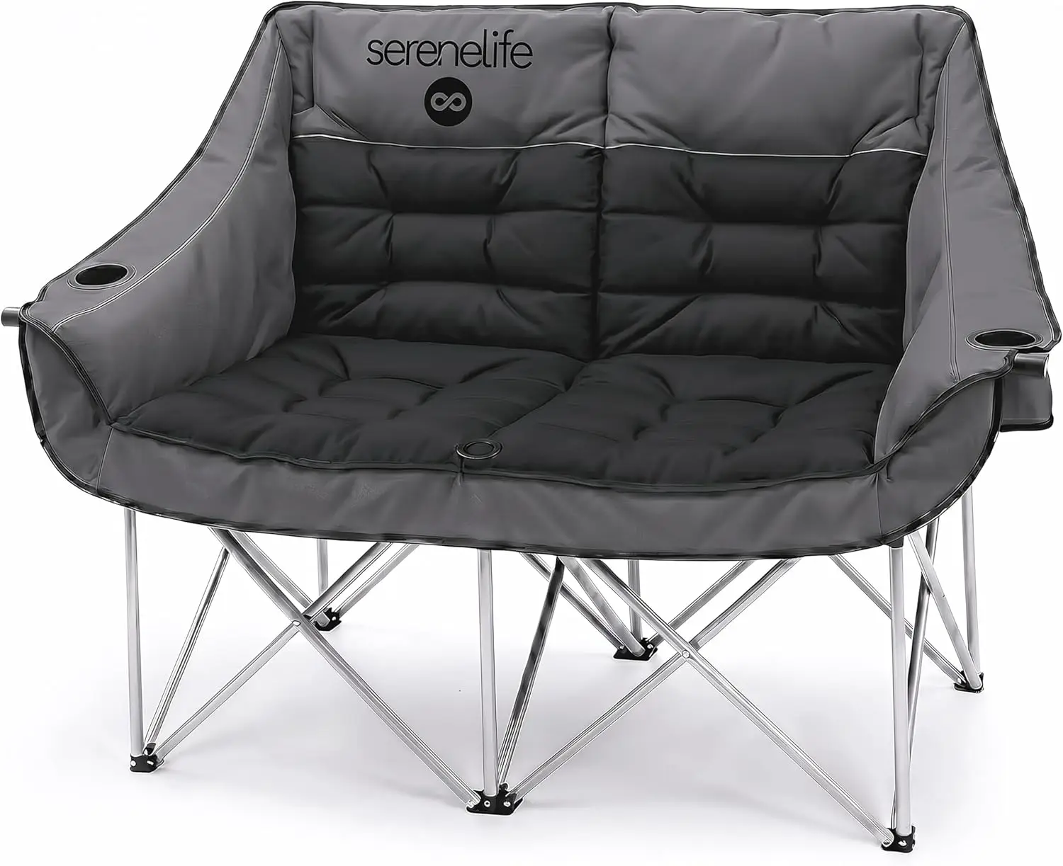 

Double Camping Chair for Two, Foldable Loveseat with Carry Bag, Outdoor Seating for Beach, Tailgate, RV, Backyard