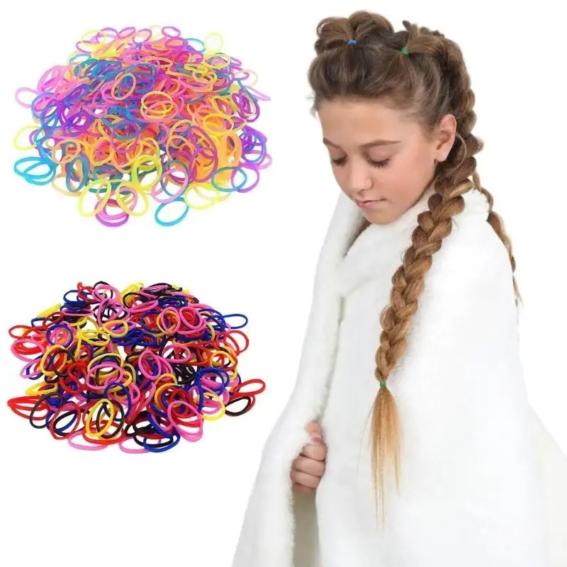 

P9FE Elastic Hair Bands Mini Rubber Band Ponytail Holder Disposable Hair Ties for Girls Hair Rings Small Hair Scrunchies