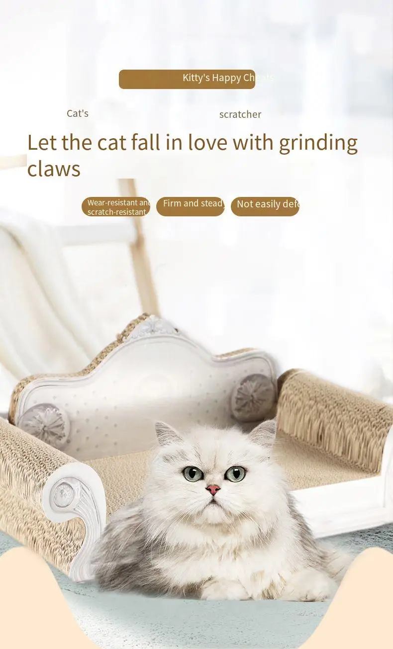 Cat Scratch Cardboard Cat Scratcher Pad Furniture Sofa Protector Kitten Paw Claw Scratching Board Lounge Bed Corrugated Paper