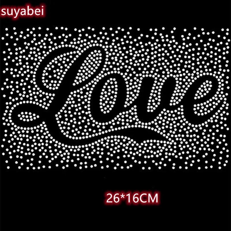 

Love star pattern rhinestones motif designs iron on transfer hot fix rhinestone transfer motifs transfer on design