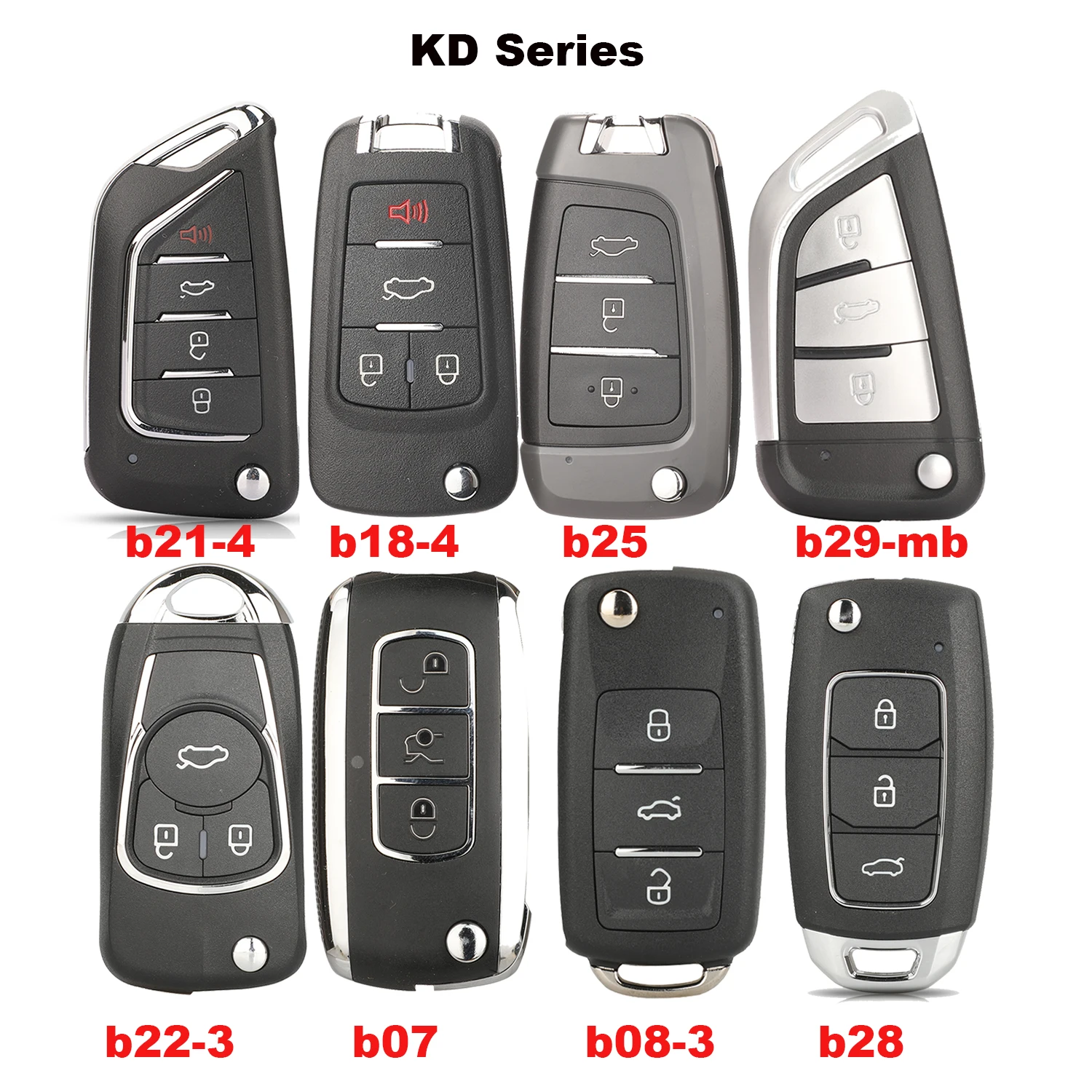 

jingyuqin KD Series Universal Remote Control Key Smart Car Key Fob B-Series for KD900 KD900+ KD200 URG200 KD-X2 Mini KD