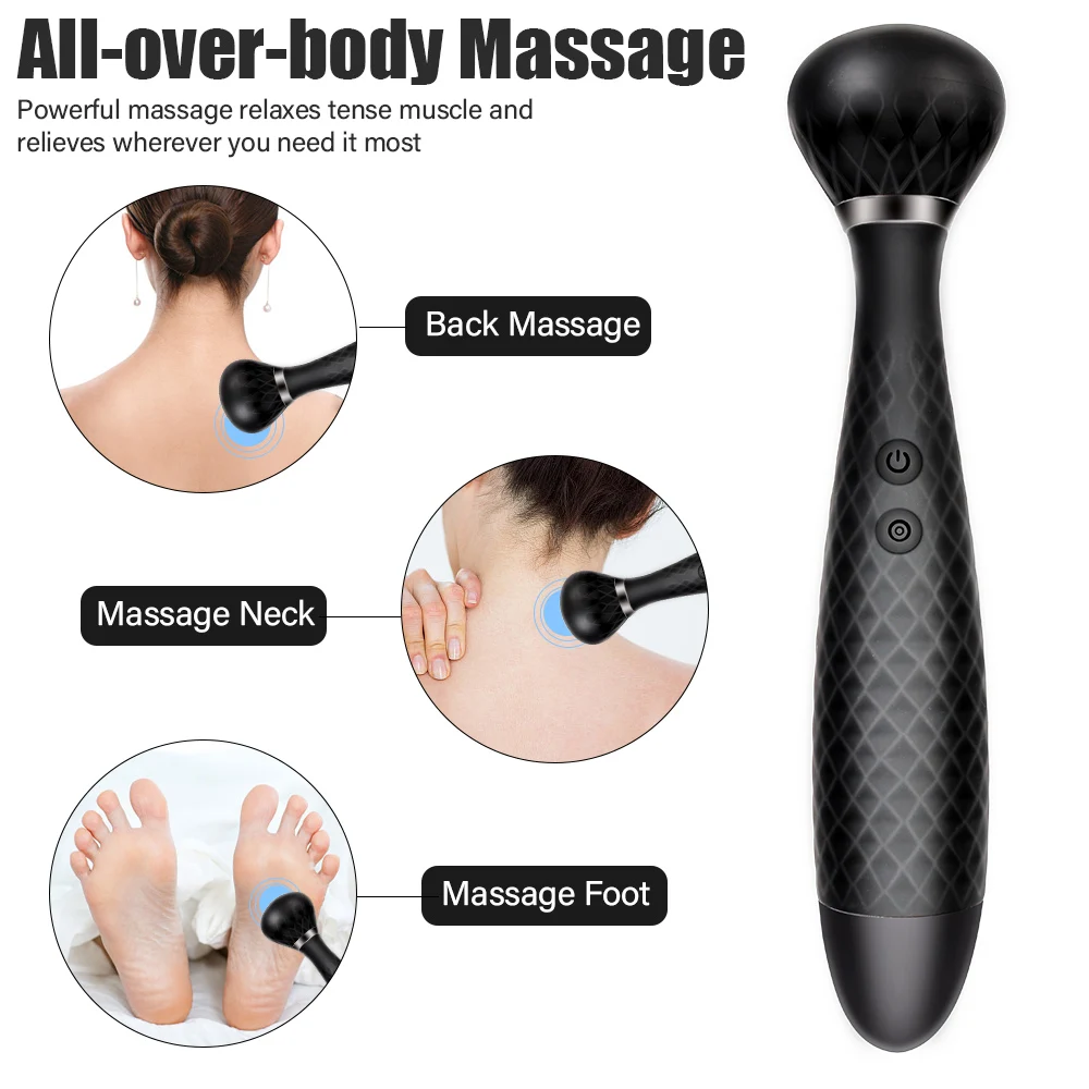 2 in 1 Clitoris Stimulator Big AV Stick Sex Toys for Women Dual Head 10+10 Modes Magic Wand Vibrator G-spot Massager Adults Toys