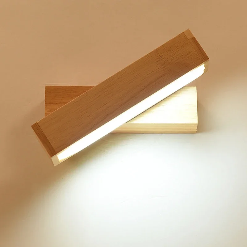 Nordic Wood Wall Lamps Led Modern Wooden Wall Sconce Light Fixtures for Bedroom Bedside Bathroom Lamp Home Art Decor Luminaire