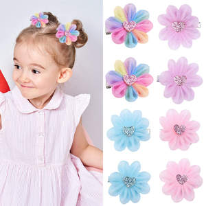 Oaoleer 2pcs/set Colorful Flower Hair Clips Sweet ...