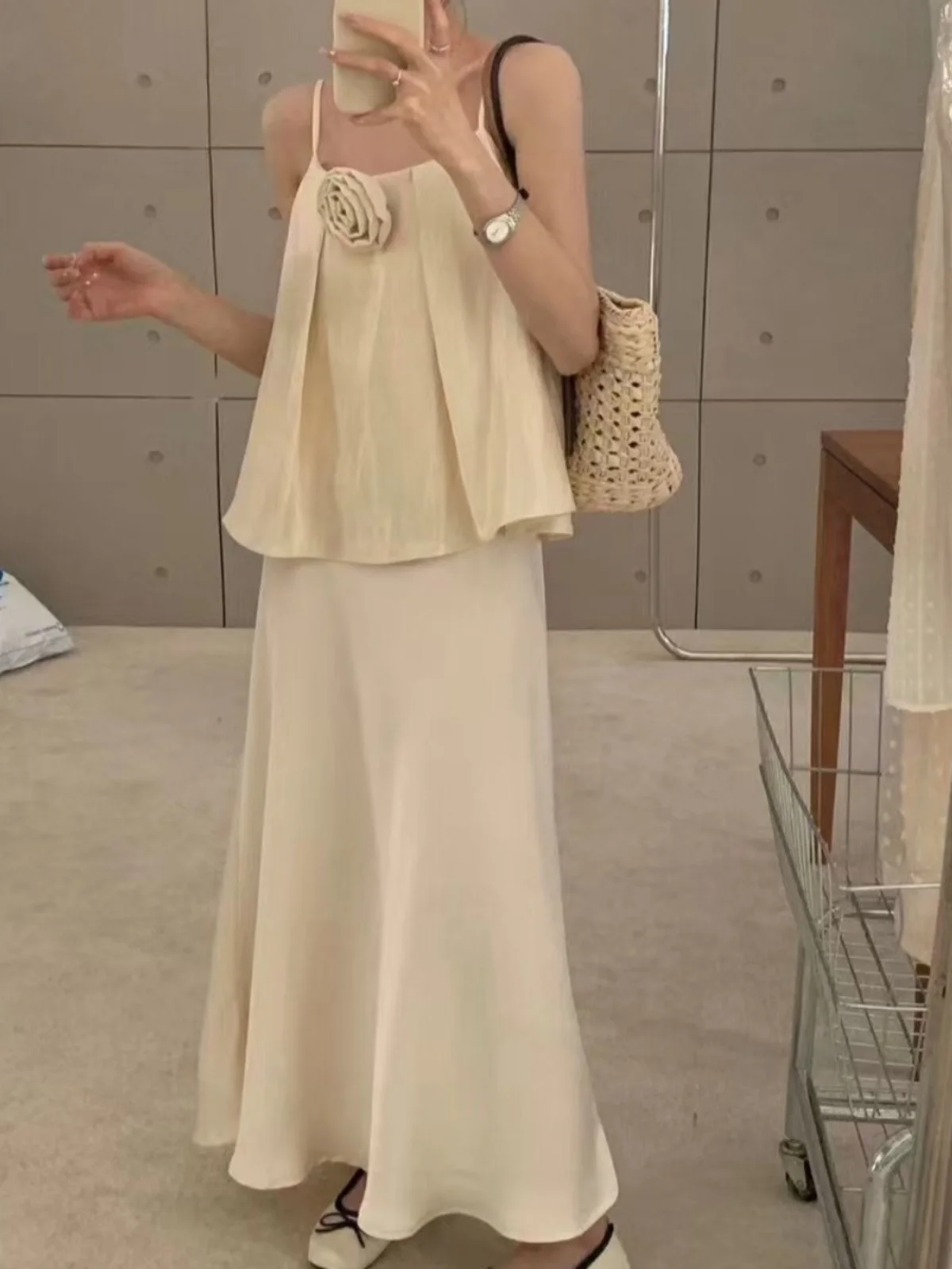 

Ele Длинная юбка трапециевидной формы с высокой талией, утягивающая универсальная весенняя коллекция, женская модная высококачественная юбка f-длины