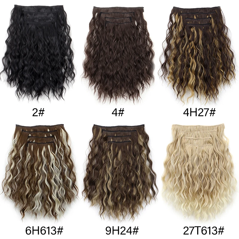 4 шт./компл., синтетические заколки для наращивания волос, короткие волнистые волосы, мягкие пушистые вьющиеся парики, модные аксессуары для волос A