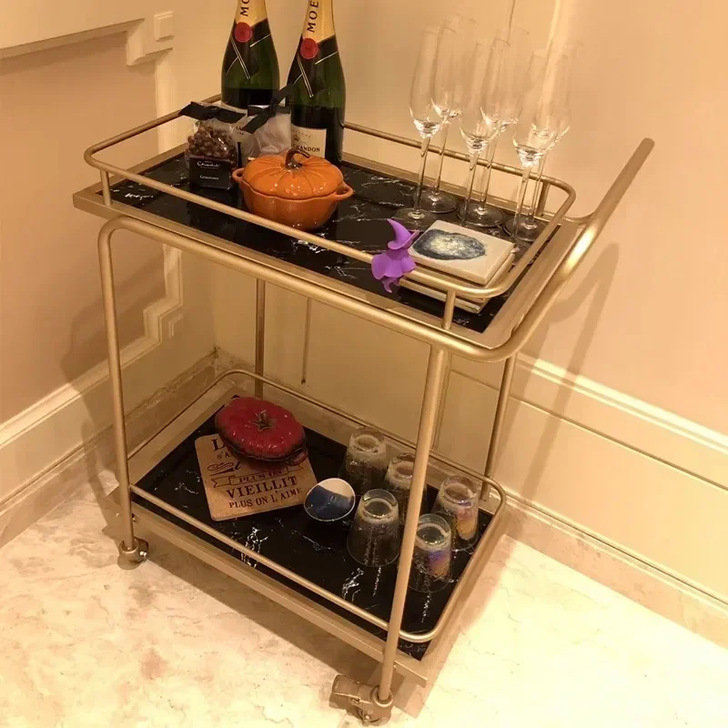 3-Tier European Style Rolling Serving Cart Versatile Beverage Dessert Trolley for Hotel Restaurant Cafe Wedding Party Home Use