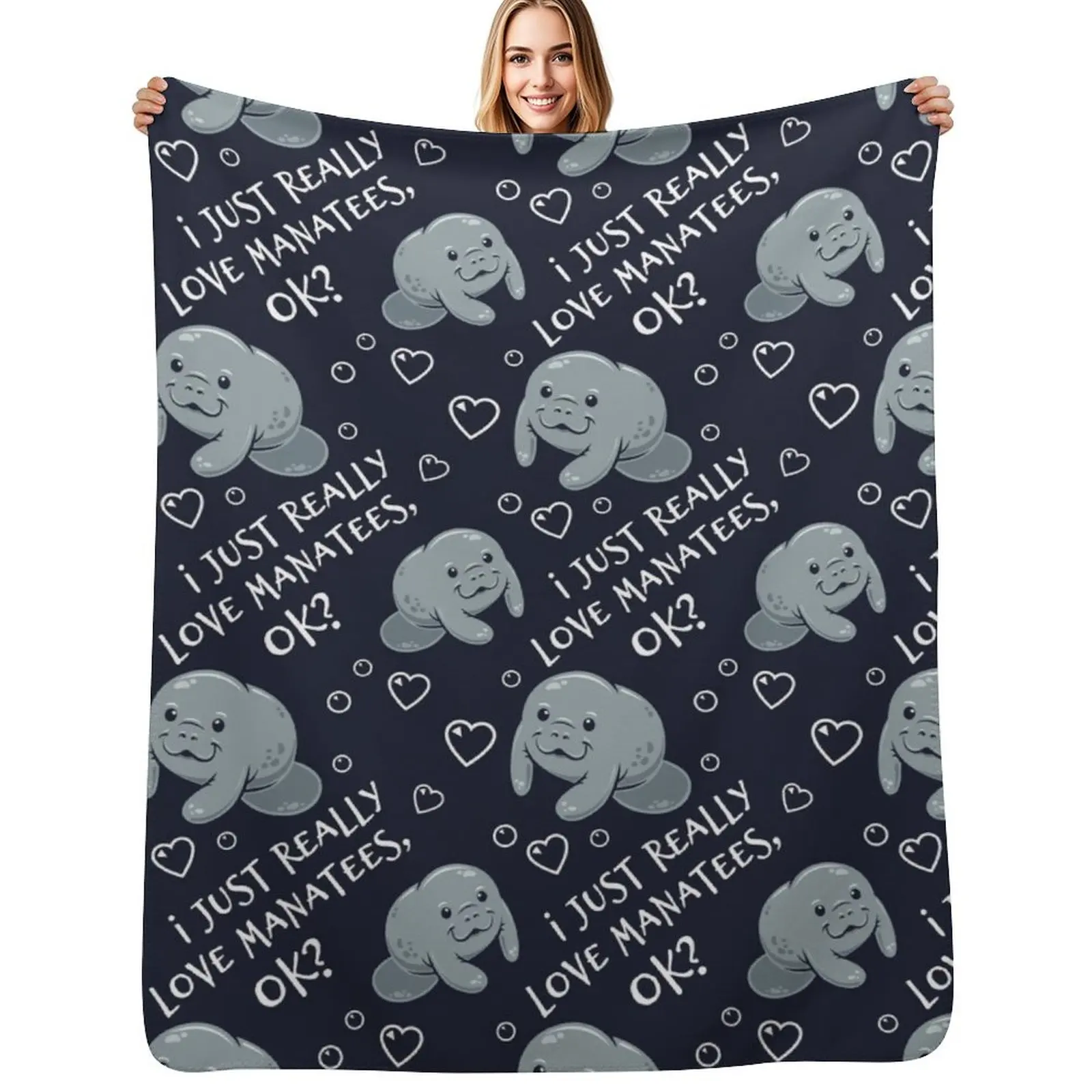 I Just Really Love Manatees, OK? Throw Blanket Fade Resistant Durable Throw Blanket