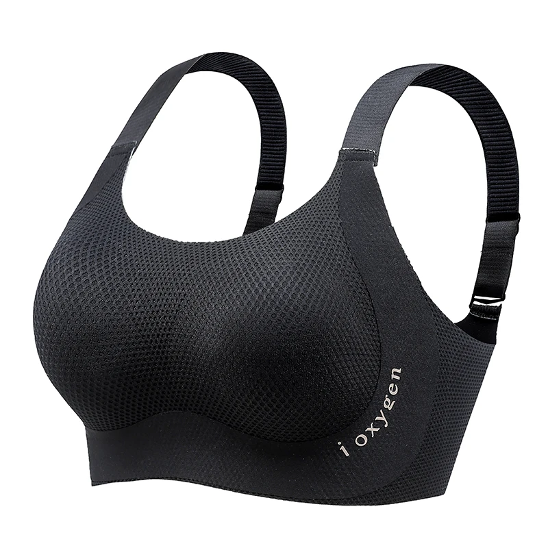 M-6XL New Fixed Cup Seamless Women Underwear Gathered Anti Sagging Bras Thin Soft Support Lace Bra Without Steel Ring Sports Bra