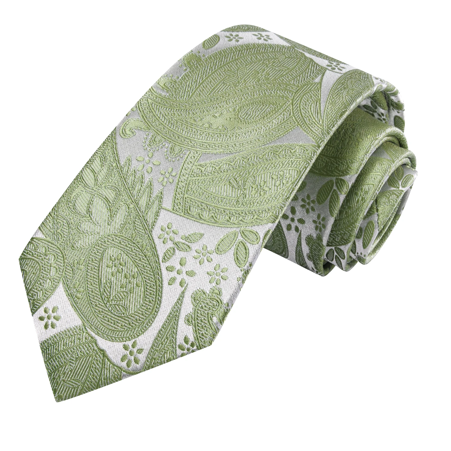 Paisley Sage Green Herrenkrawatten, einfarbig, 8,5 cm, Jacquard-Krawatte, Accessoires, Alltagskleidung, Krawatte, Hochzeitsgeschenk, 3er-Set – Detail 5