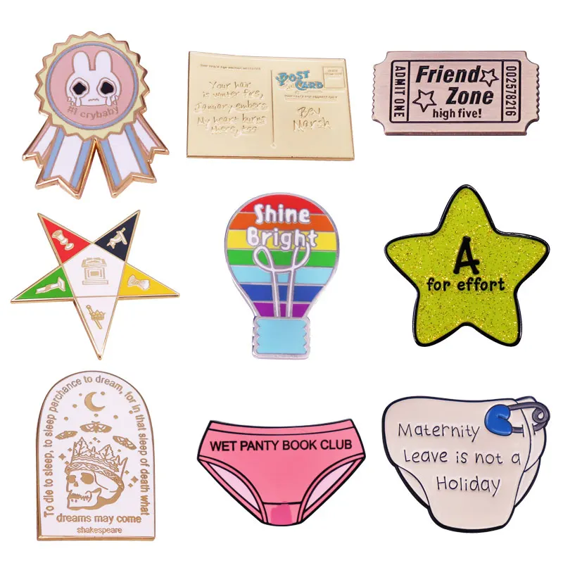 لطيف بريق ستار اكسسوارات قوس قزح بالونات شارات ميداليات دبابيس تشجيع لحقائب الظهر الزخرفية دبابيس المينا المعدنية #1