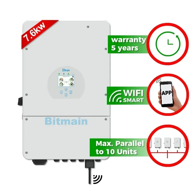 Deye Single Phase Energy Storage Inverter SUN- 7.6K-SG05LP1-EU 6KW