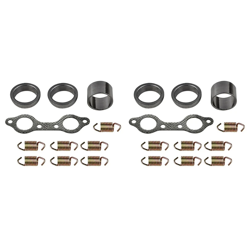 

2X UTV Exhaust Pipe Manifold Gasket And Spring Rebuild Kit For Polaris RZR 800 2008-2010 5811511 3610047 5250091