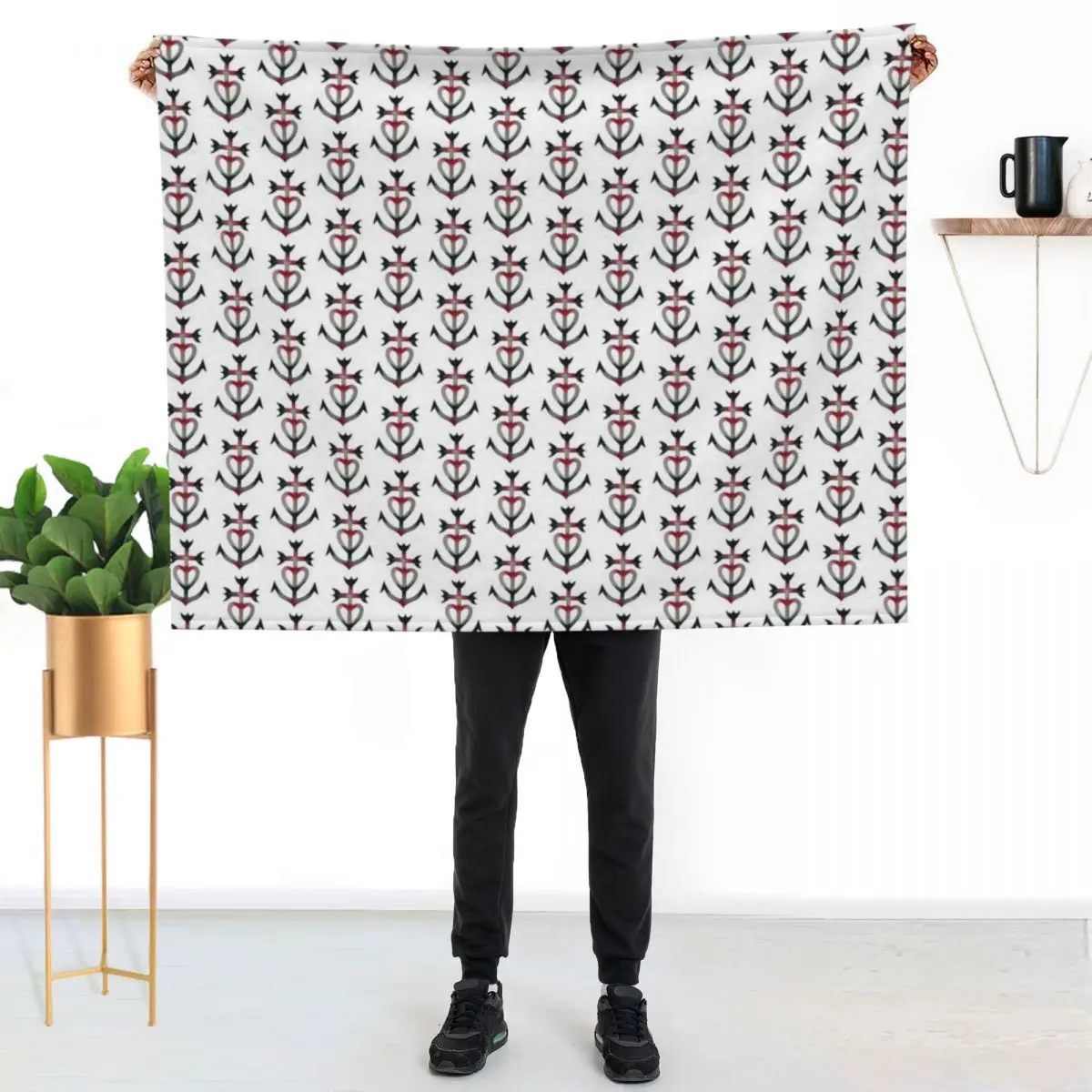 Camargue cross means: faith, hope and charity. Throw Blanket All Season Soft Lightweight Blanket for Home