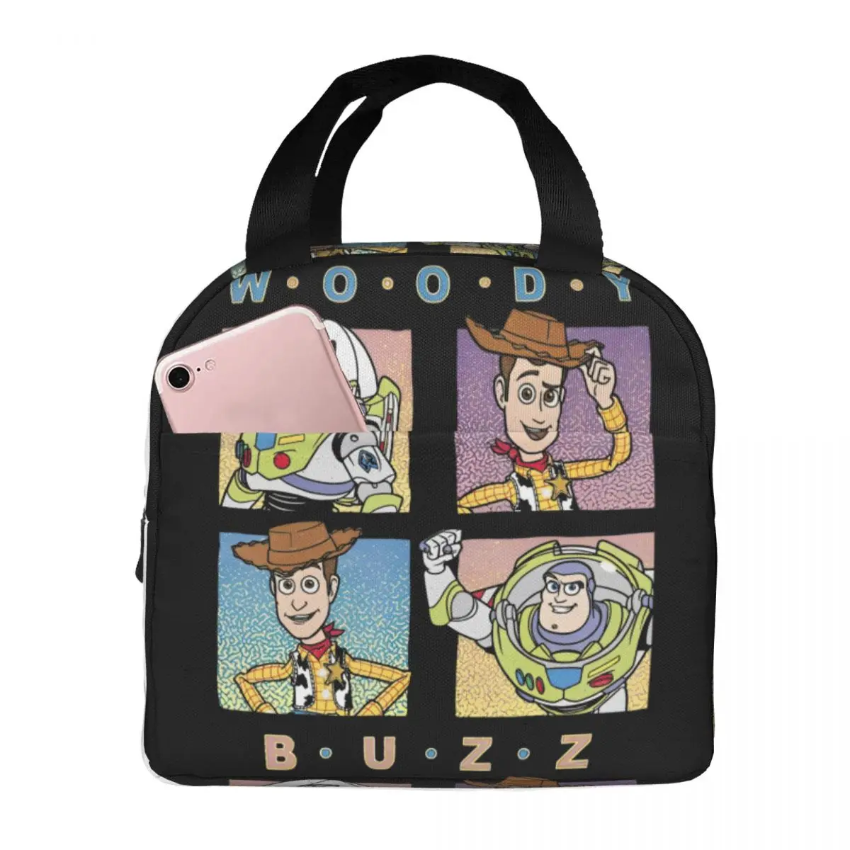 

Toy Story Woody And Alien Cartoon Lunch Bag Funny Lunch Box Office Portable Tote Food Bags Graphic Design Cooler Bag