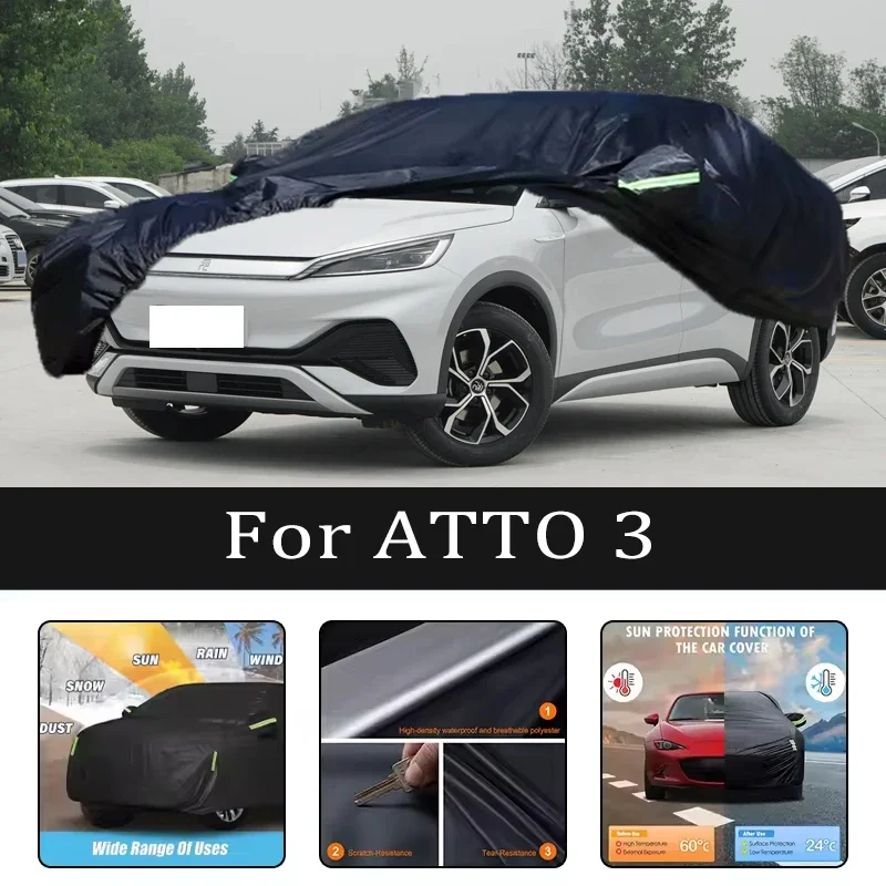 

For ATTO 3 Car Covers Outdoor Waterproof Dustproof Sun Rain Snow Protection Thick Oxford Cloth Car Accessories