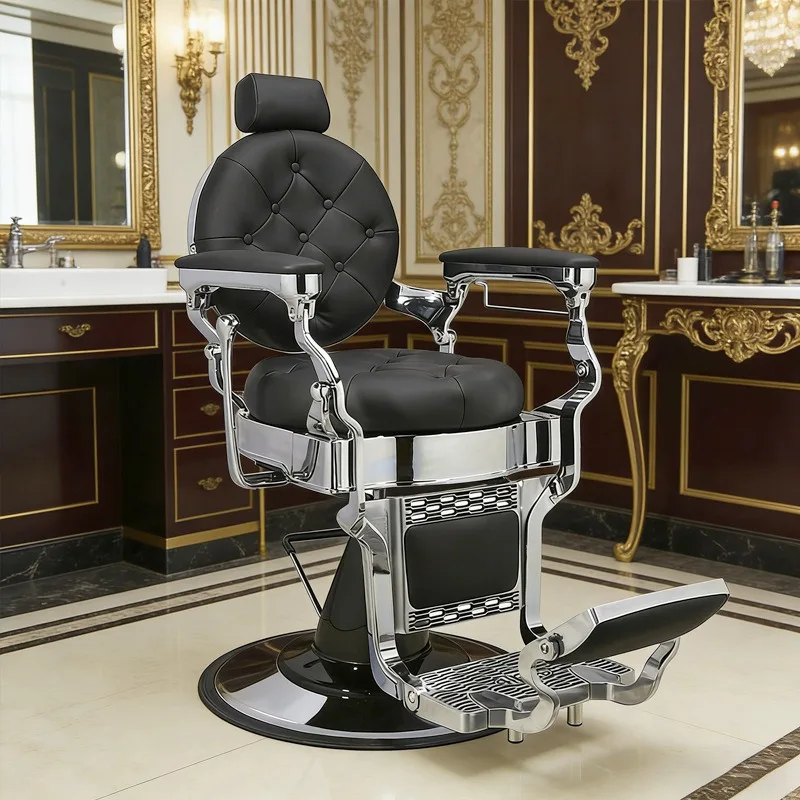 Oil Head Hair Salon Chair, Retro Barber Chair Men's Cutting Chair Barber , Shave and Shave DK-88048